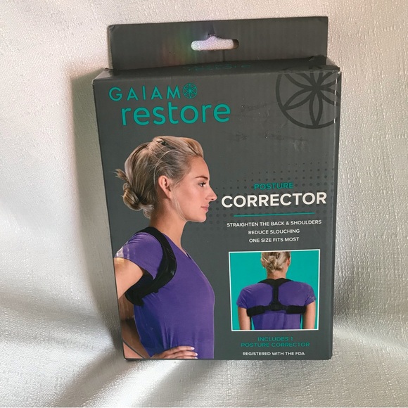 GAIAM Accessories - GAIAM Restore Posture Corrector Black Adjustable Clasps and Velcro NWT NIB